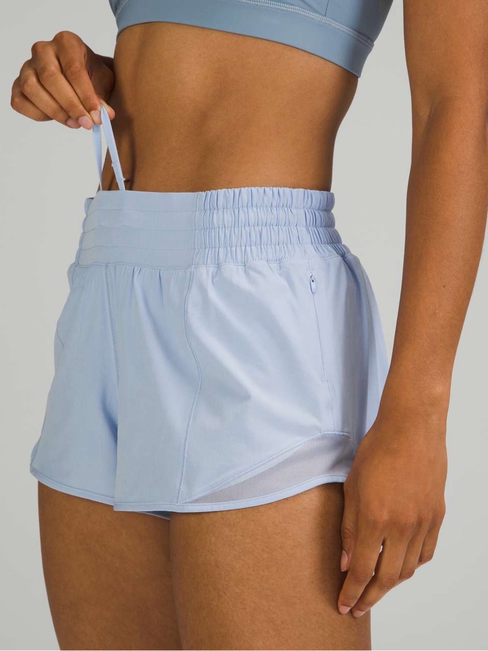 Lululemon Blue Linen Hotty Hot 4” High Rise Running Shorts